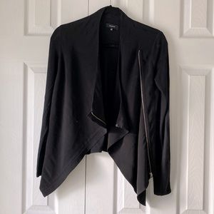 Babaton long sleeved viscose zipper front blouse Jacket Top. Black Size XS